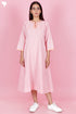 Cambric Cotton Dress In Striped Print